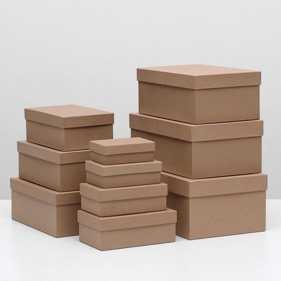Набор коробок 10 в 1 «Крафт однотонный», 30.5 × 20 × 13 - 12×6.5×4 см