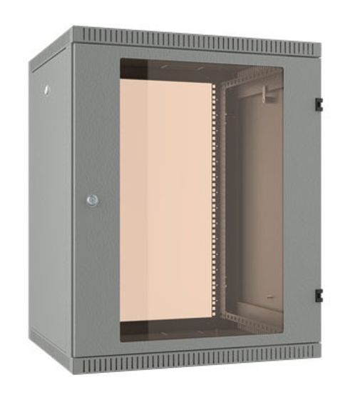 Шкаф коммутационный NT WALLBOX 18-63 G (589169) настенный 18U 600x350мм пер.дв.стекл направл.под закл.гайки 360кг серый 300мм 23кг 880мм IP20 сталь