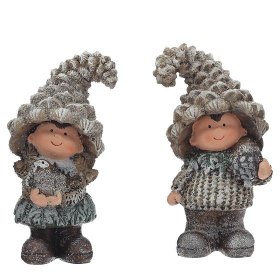Фигурка декоративная &quot;Мальчик/ Девочка, L10 W7,5 H20 см, 2в.