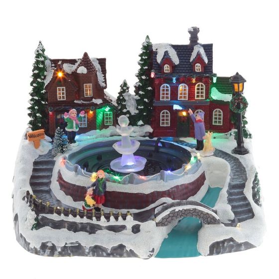 Фигурка декоративная &quot;Рождество&quot; (4 мелодии, подсвет, движ, фонтан 3xAA н/п, +USB), L26,5 W23 H19 см