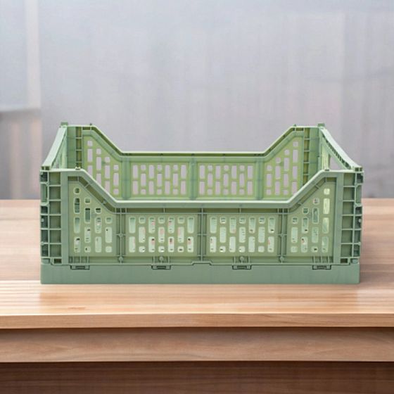 Корзина для хранения складная CASSA M зелёная 15л