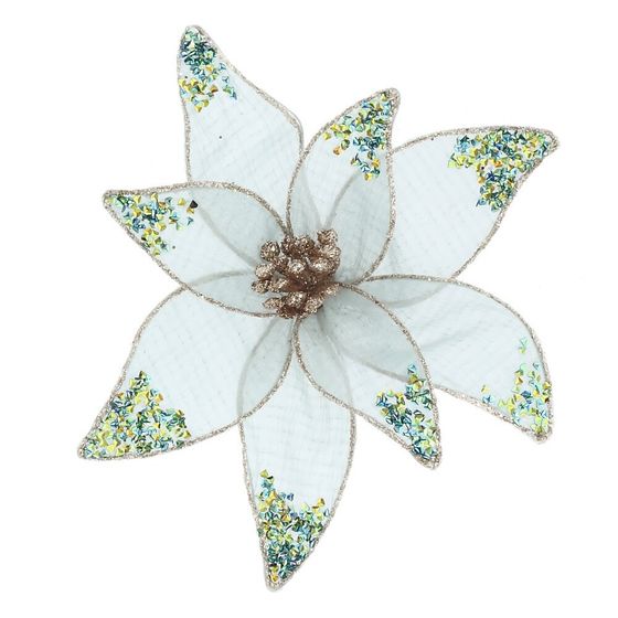 Цветок искусственный &quot;Пуансеттия&quot; (на клипсе), L18 W18 H7 см