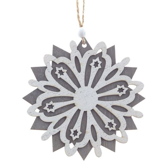 Украшение новогоднее &quot;Снежинка&quot;, L10 W10 H22 см, 3в.