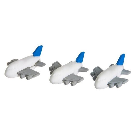 !09 Ластик (набор 5 штук) фигурный "Самолет"