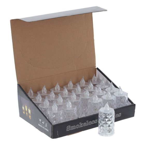 Изделие декоративное &quot;Свеча&quot; (подсветка, 3xLR54) (блок 24шт), L3,5 W3,5 H8 см