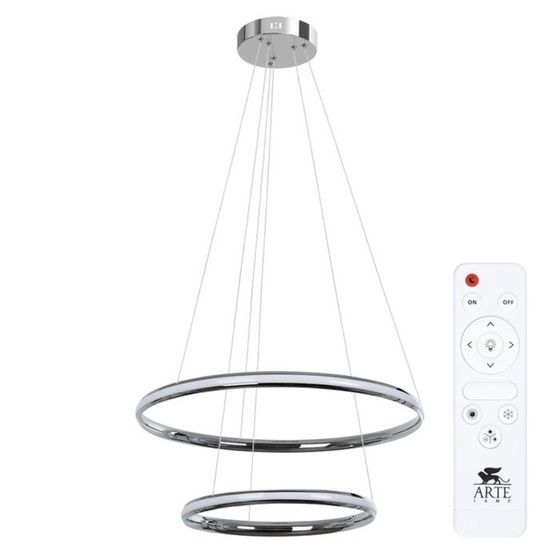 Люстра подвесная Arte Lamp Meridiana A2198SP-2CC, LED, 70 Вт, 60х60х120 см, 2500 Лм, пульт ДУ, хром