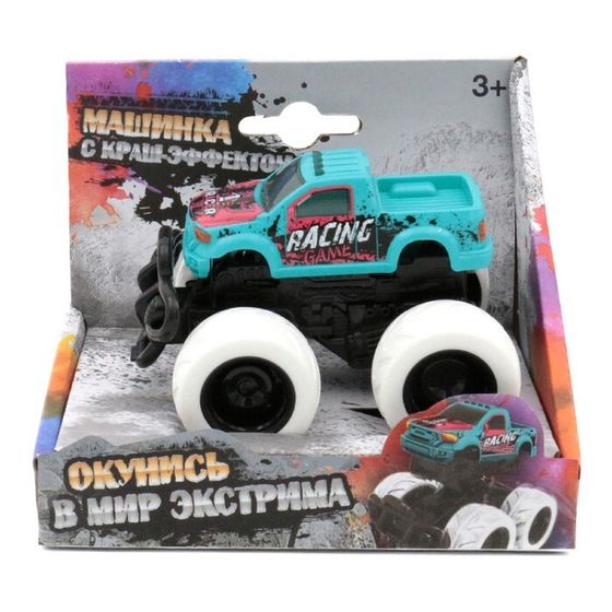 !Машинка с краш-эффектом Funky Toys 4х4,пул бэк, цвет голубой