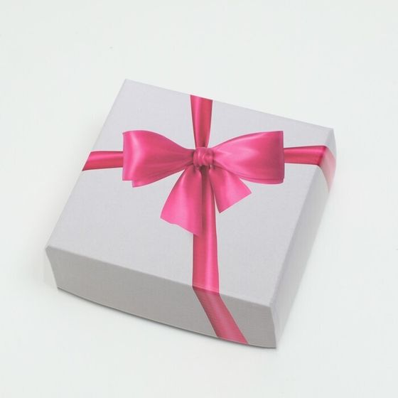 !09 Коробка крышка-дно (набор 5 штук) &quot;Алый бант&quot; без окна, 16 х 15,5 х 6 см.