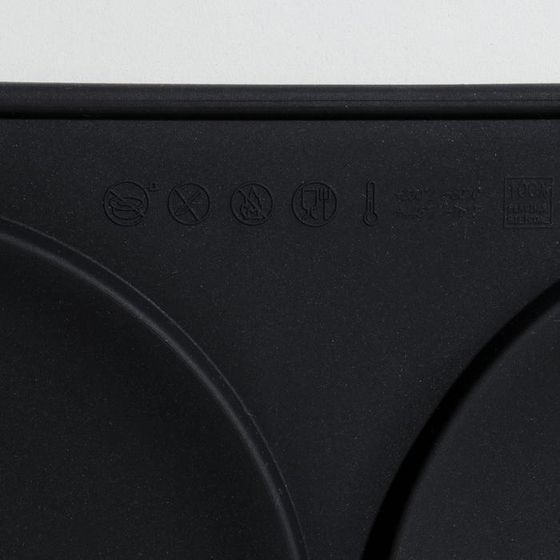 !09 Форма силиконовая для выпечки «Бискотто», 2 ячейки, 35×19,5×1,7 см, d=16 см, цвет чёрный