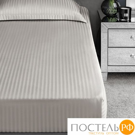 Togas Простыня на резинке ЛАРЬЕ сер 160x200х35, 1пр, 100% хлопок жаккард