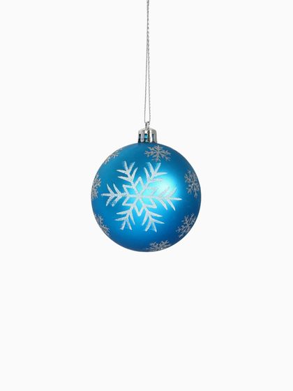 !09 Набор елочных шаров (набор 6 штук) «Снегопад» d=7 см, цвет голубой