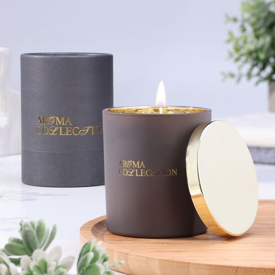 Свеча ароматическая в стакане &quot;Aroma collection&quot;, 260 г, османтус, в тубусе, соевый воск