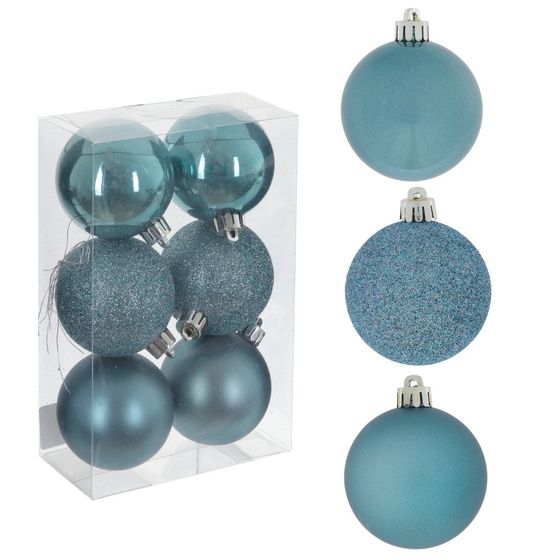 Набор из 6шт Украшение новогоднее "Шар", D 6 см, L11,5 W6 H17 см