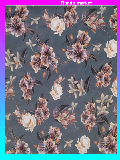 !09 Бумага (набор 4 листа) упаковочная крафтовая «Бутоны» 50 × 70 см.