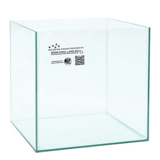 Аквариум &quot;Куб&quot; без покровного стекла, 27 литров, 30 х 30 х 30 см, бесцветный шов