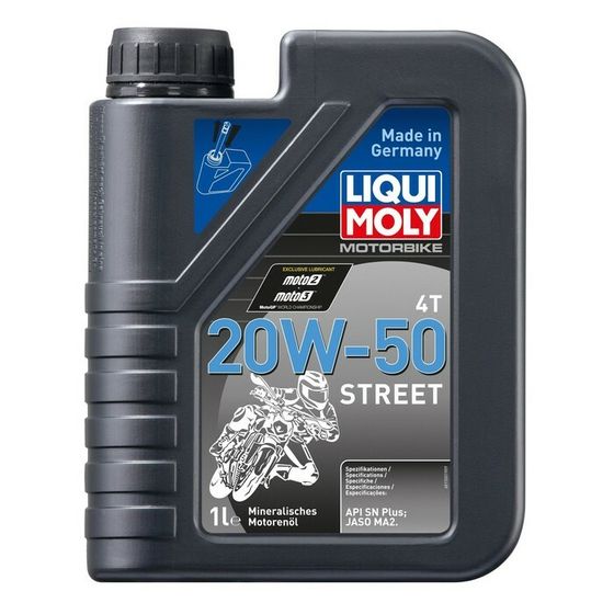 Масло моторное LiquiMoly Motorbike 4T Street 20W-50 SN Plus MA2, минеральное, 1 л