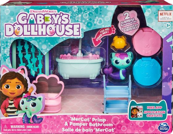 Spin Master Spin Master Gabbys Dollhouse Deluxe Room Bathroom, Fig. (with a seakill figure)