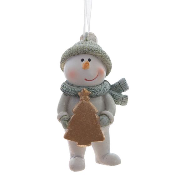 Изделие декоративное подвесное "Снеговики", L4 W3 H8,5 см, 3в.