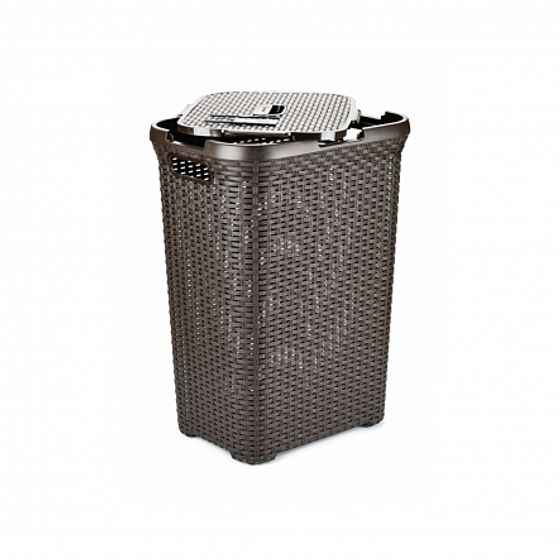 Корзина для белья RATTAN STYLE 60л темно-коричневая