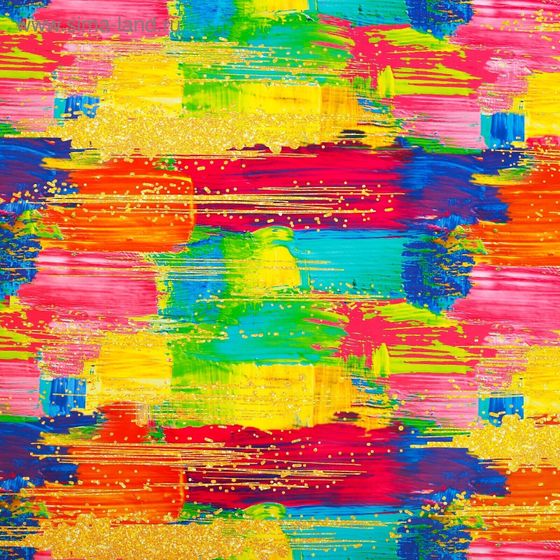 !09 Бумага упаковочная 2 листа глянцевая «Мазки», 100 х 70 см