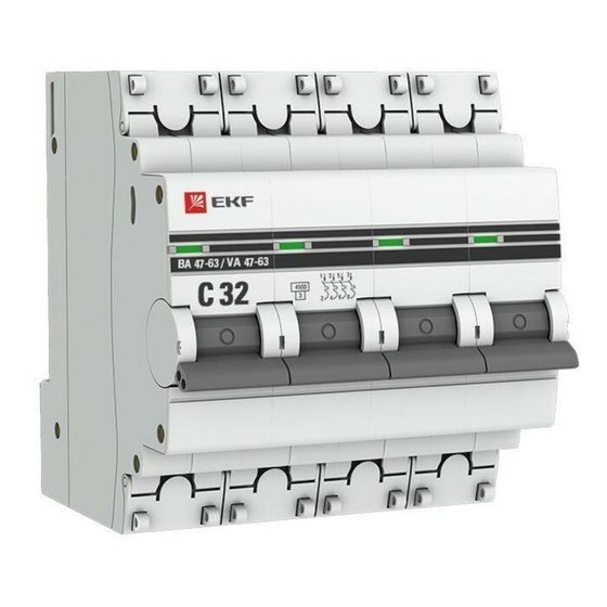 Выключатель автоматический EKF mcb4763-4-32C-pro 4п, 32А, 4.5кА