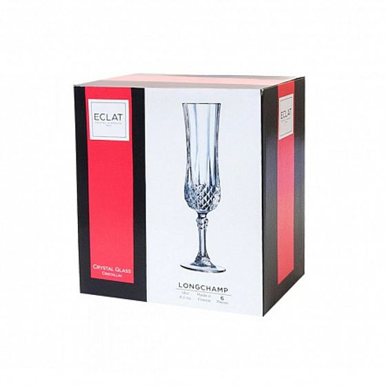 Набор фужеров (бокалов) для шампанского ЛОНГШАМП 140мл 6шт