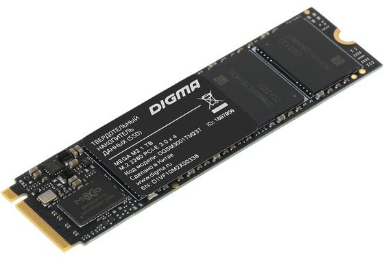 Накопитель SSD 1Tb Digma PCI-E 3.0 x4 M.2 2280 DGSM3001TM23T MEGA M2