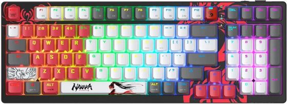 Клавиатура A4Tech Bloody WS98 Naraka игровая беспров. серый/красный