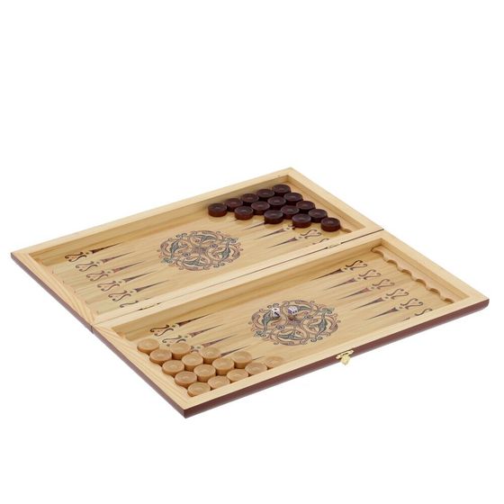 Игра настольная 2 в 1 ( шашки, нарды) "Белые лошади", L50 W25 H4 см