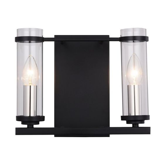 Бра St Luce. SL334.401.02. Bichero. 2х60 Вт, E14, 29, 4х24 см, цвет чёрный, никель