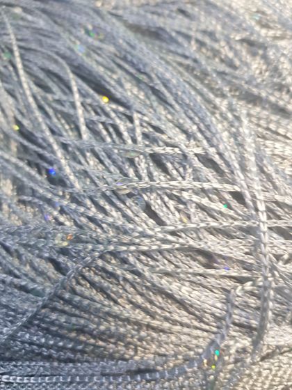 !09 Нитяная занавеска цвет серый с пайетками (300*300)