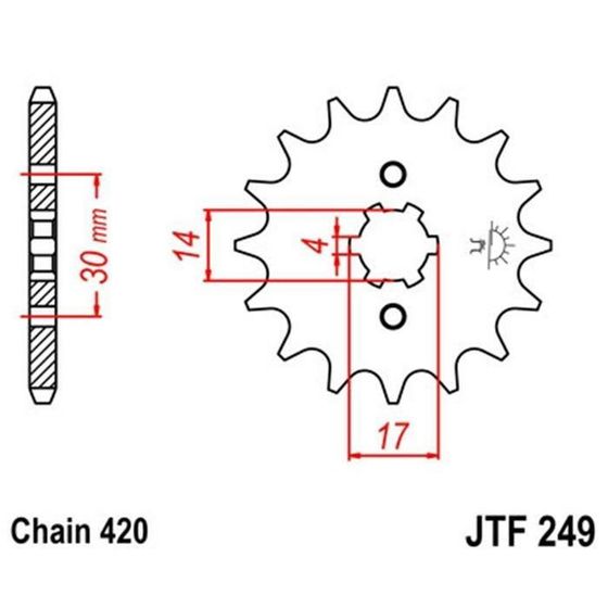 Звезда ведущая, JT 249.13, цепь 420, 13 зубьев