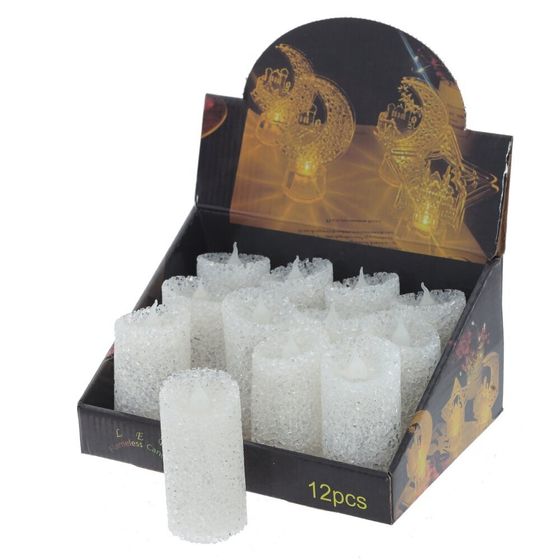 Изделие декоративное &quot;Свеча&quot; (подсветка, 3xLR54) (блок 12шт), L4,5 W4,5 H9 см