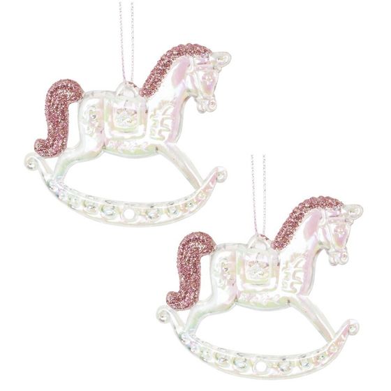 Набор из 2шт Украшение новогоднее &quot;Лошадка&quot;, L5,5 W0,5 H4,5 см