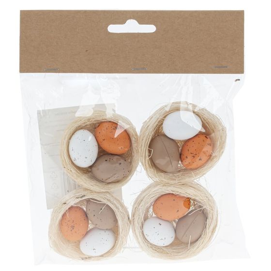 Набор из 4-х изделий декоративных &quot;Гнездо пасхальное&quot;, Д14 Ш2 В17 см