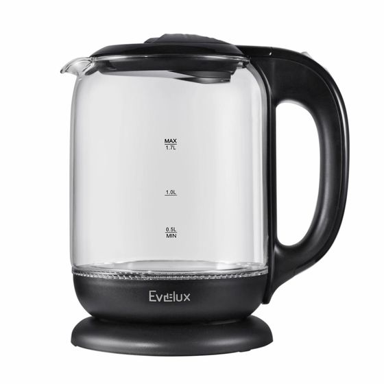 Чайник электрический Evelux EWK 0902 G 1.7л 2200Вт прозрачный/черный