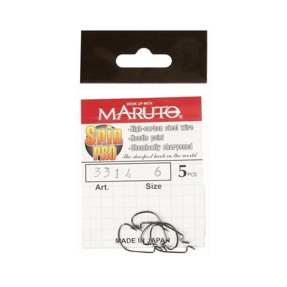 Крючки офсетные Maruto, серия Spin Pro 3314, цвет BN, № 6, 5 шт.