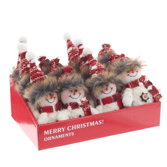 Снеговик подвесной, L10 W6 H19 см, 2в.