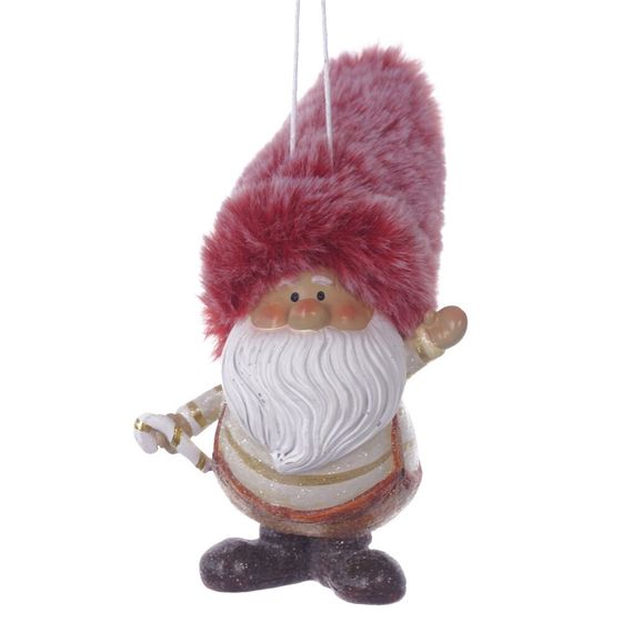 Фигурка декоративная подвесная "Дед Мороз",  L6 W7 H12 см, 2в.