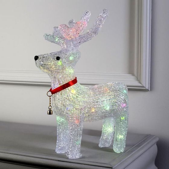 УЦЕНКА Фигура светодиодная «Оленёнок», 28×36×10 см, акрил, 10 LED, батарейки ААх2 (не в комплекте), свечение мульти (RGB)
