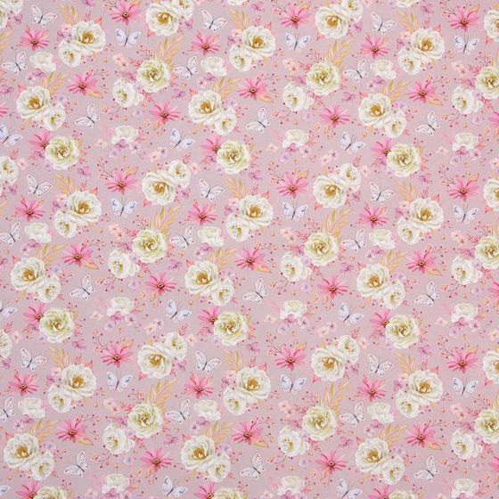 !09 Бумага (набор 4 листа) упаковочная крафтовая "Цветы" 50 × 70 см.