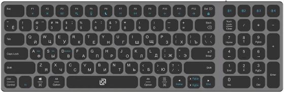 Клавиатура Oklick K767W беспров. серый/черный BT/Radio (2002135)
