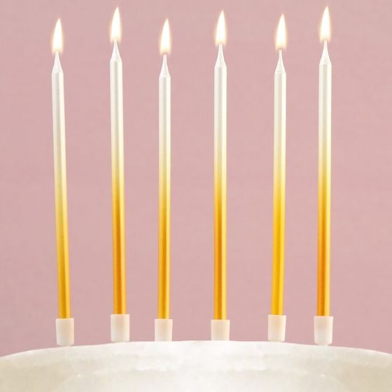 Свечи в торт &quot;В твой особенный день&quot;, золотые, 6 шт.