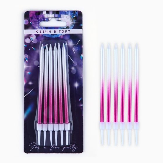 Свечи для торта Make a wish, 6 шт., 13×0.5 см