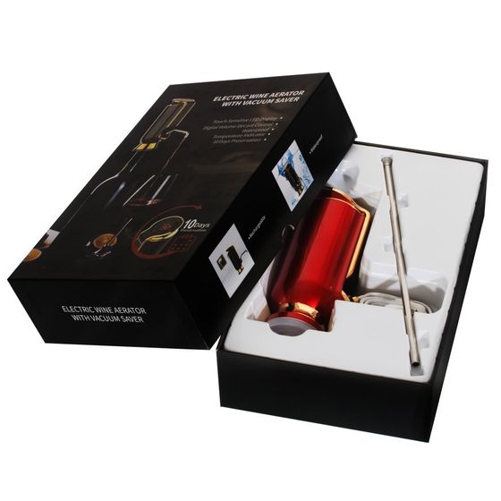 Электронный Винный Аэратор с Вакуумником (красный), L6 W13,2 H15,6 см