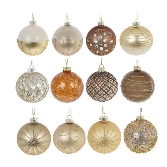 Набор из 12шт Украшение новогоднее &quot;Шар&quot;, D 8 см, L35 W25 H8,5 см