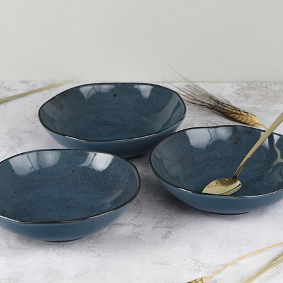 Тарелка суповая STONE синий 20см