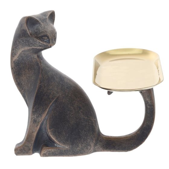 Фигурка декоративная &quot;Кошка&quot; с подносом, L18,5 W17 H18 см