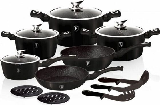 Berlinger Haus КАСТРЮЛИ BERLINGER HAUS METALLIC LINE THERMOGUARD 15 ШТ. [BH-1474-N]