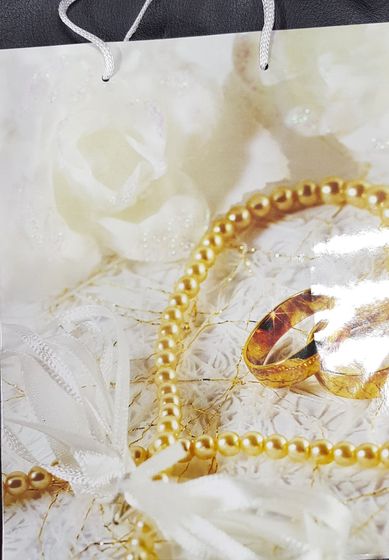 !НАБОР 2 ШТУКИ - Пакет бумажный "Кольца" 17*23*10см., дизайн микс